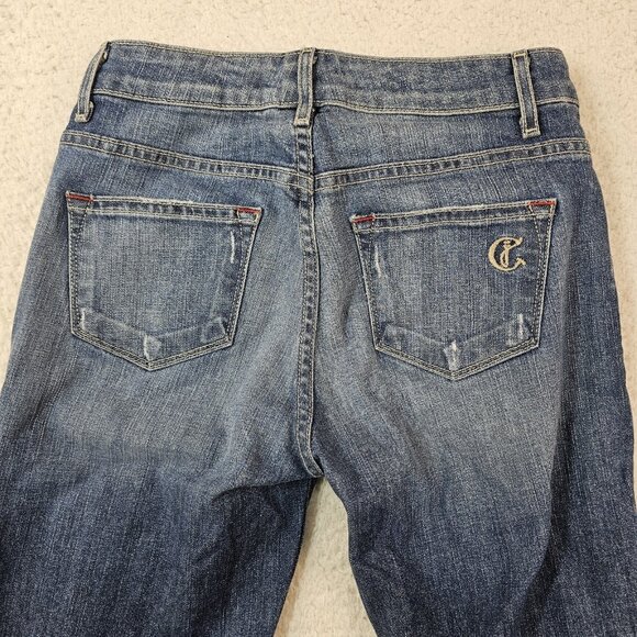 CJ Cookie Johnson Jeans Women 25 Blue Grace Bootcut Med Wash Low Rise Distressed - Picture 13 of 15